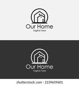 home logo vector design, logo minimalist line style