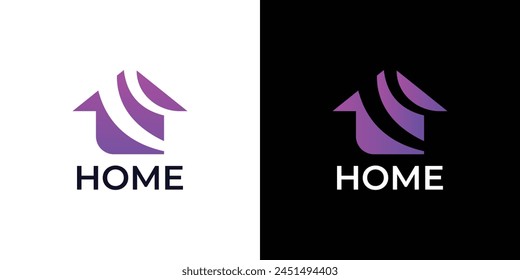Plantilla de diseño de Vector de logotipo para el hogar. Símbolo de diseño del hogar Concepto de fondo blanco y negro.