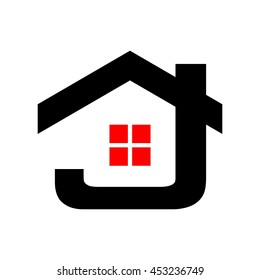 home logo vector. house logo. letter J logo.