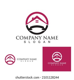 home logo vector icon illustration design template