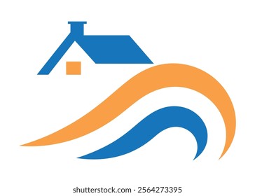 Home logo vector illustration on white background.