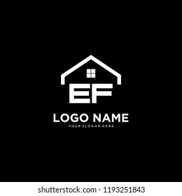 home logo vector. letter E and F logo vector.