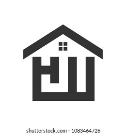 Home logo vector. letter H and W.