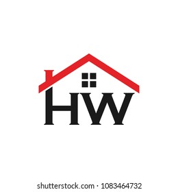 Home logo vector. letter H and W.