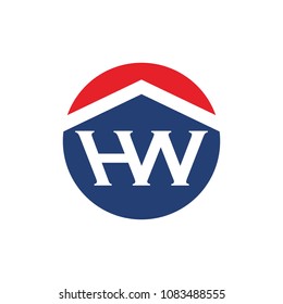 Home logo vector. letter H and W.