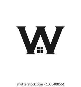 Home logo vector. letter W.