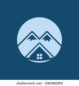 Home logo vector. Mountain icon.