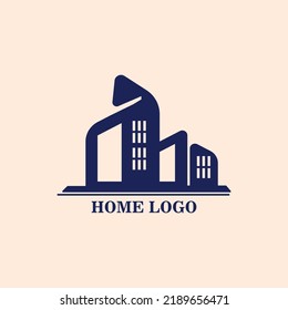 Plantilla vectorial del logotipo del hogar con color azul