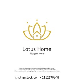 Home Lotus Beauty Flower Logo Design.