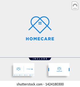 home love care logo design vector icon element isolated