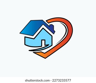 home love heart logo icon symbol design template illustration inspiration
