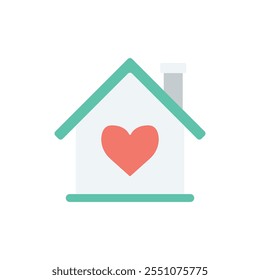 Home love icon. Editable home love icon vector