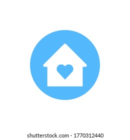 Vector de icono de amor en casa con fondo blanco