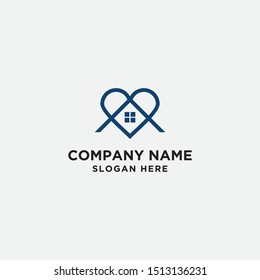 home love logo design template. vector