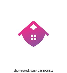 Home love logo design. vector unique
