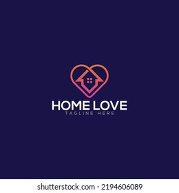 Home Love logo design vector