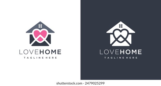 Home love logo icon. Creative home love logo ideas. Home love logo real estate ideas	