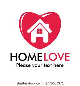 Home love logo template illustration. suitable for proferty, corporate, romantice, love, symbol etc