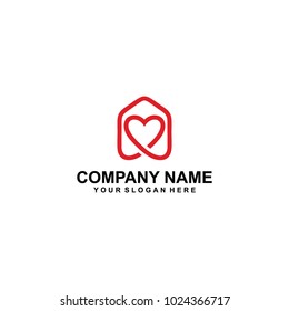 vector de logotipo de amor doméstico