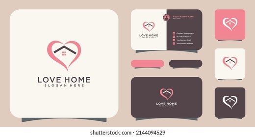 diseño vectorial de logotipo de amor en casa