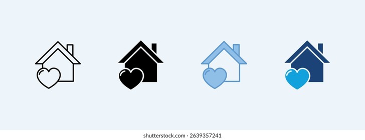 Home Love outline icon vector illustration
