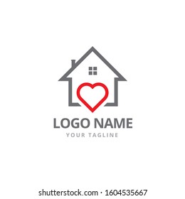 Home Love Vector Logo Design