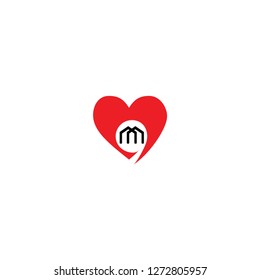 home love vector logo. heart and home vector