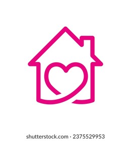 home love vector logo template