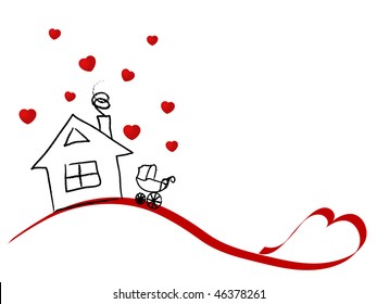 Home for lovers - vector illustration