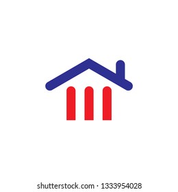Home with M letter logo design