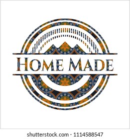 Home Made arabic style badge. Arabesque decoration.