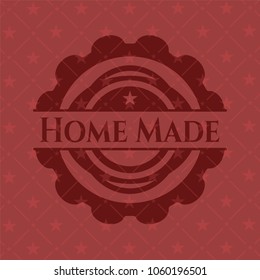 Home Made badge with red background
