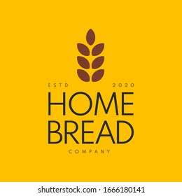 Home Made Bread Symbol, Organic Bread Store Emblem. Pastry Shop Organic Desert Cafe Premium Logo Design Template. Vector Illustration.