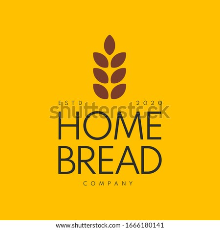 Home Made Bread Symbol, Organic Bread Store Emblem. Pastry Shop Organic Desert Cafe Premium Logo Design Template. Vector Illustration.