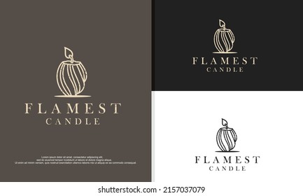 home made candle company logo design illustration.