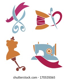 home made fashion, hand made and craft, vector collection of symbols and icons
