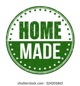 Home made grunge rubber stamp on white background, vector illustration