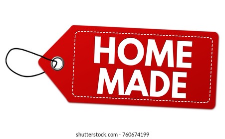 Home made label or price tag on white background, vector illustration