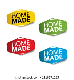 Home made Realistic,Sticker and Tag set-vector illustration