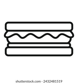 Home made sandwich icon outline vector. Fast food. Take away lunch