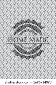 Home Made silver badge or emblem. Scales pattern. Vector Illustration. Detailed.