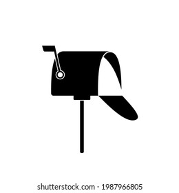 Home mailbox icon illustration vector flat design black color isolated.Mailbox icon.