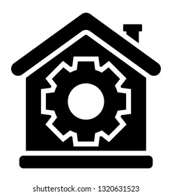 Home maintenance, house construction glyph icon 