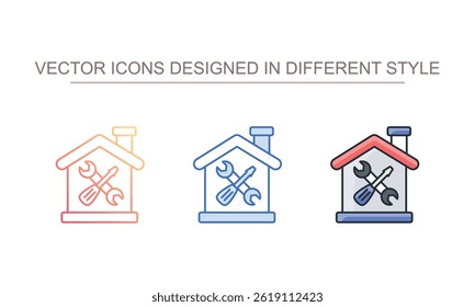 Home Maintenance icon design with white background stock illustration