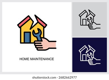 Home Maintenance icon Multi Style Vector Illustration