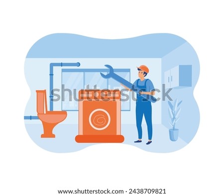 Home maintenance and improvement metaphors. Plumbing services. flat vector modern illustration 