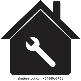 Home maintenance service icon . Home repair icon vector . House restoration icon