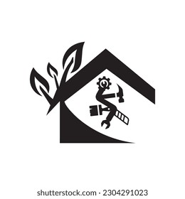 Home maintenance services royalty free vector logo.