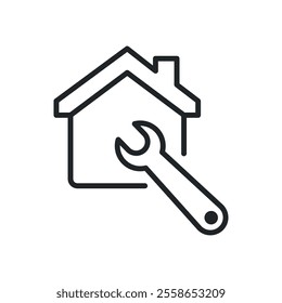 Home maintenance thin line icons.Perfect pixel on transparent background