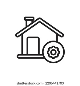 Home Maintence Outline Icon Vector Illustration